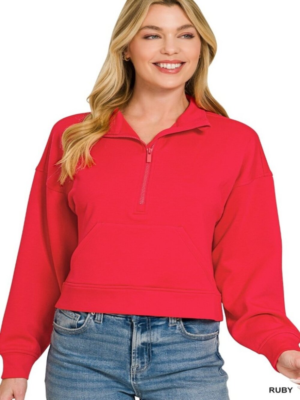 Scuba Half Zip Pullover With Kangaroo Pockets